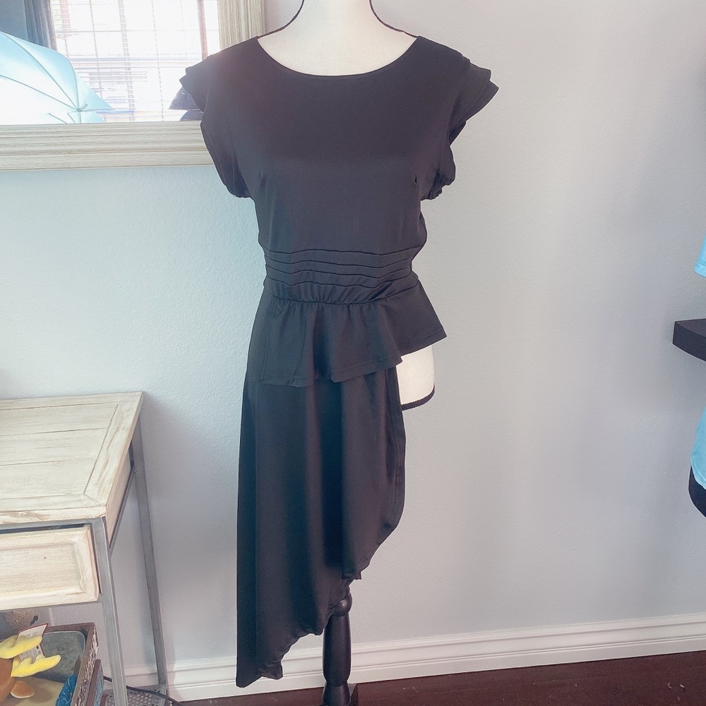 Shein black asymmetrical statement top